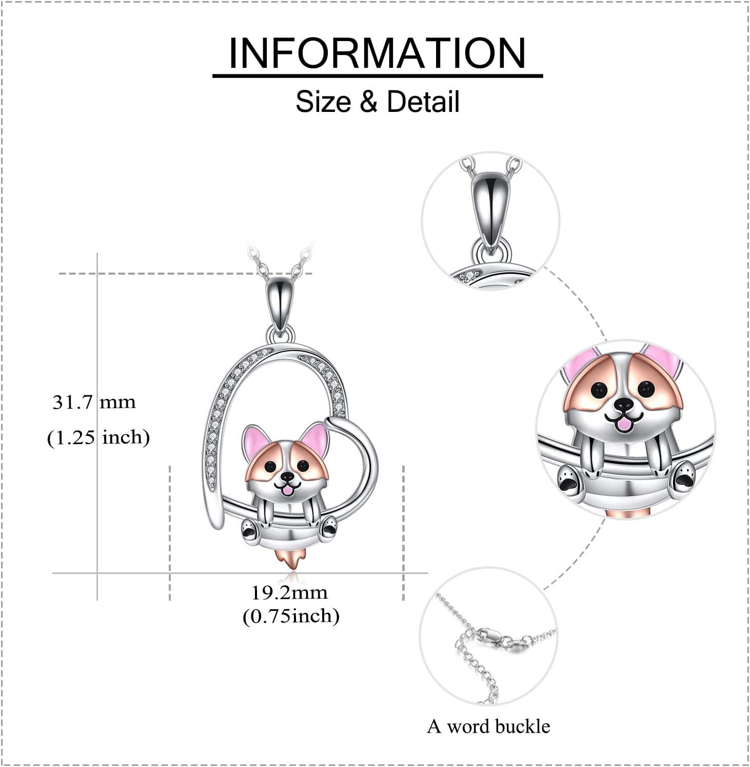 wholesale 925 Sterling Silver Cute Dog Pendant Necklaces Gifts for Women Jewelry-0-2