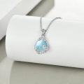 wholesale Sterling Silver Crystal Filigree Teardrop Pendant Necklace-0-14