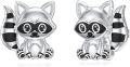 wholesale 925 Sterling Silver Raccoon Stud Earrings - Cute Animal  for Women-0-0