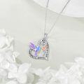 wholesale 925 Sterling Silver Hummingbird Pendant Necklace for Women Girls Gifts Love Heart Charm Chain Jewelry Accessories 45cm/18 Length-0-1
