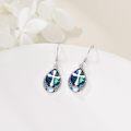 wholesale 925 Sterling Silver Abalone Shell & Opal Teardrop Cross Witch Knot Drop Earrings-0-1