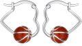 wholesale 925 Sterling Silver Basketball Ball Sporty Hoop Earrings for Women - Hypoallergenic s-0-0