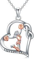 wholesale 925 Sterling Silver Live Love Cheer Gymnastics Pendant Necklace for Women-0-0