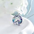 wholesale 925 Sterling Silver Blue Crystal Owl & Tree of Life Pendant Necklace for Women-0-3