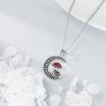 wholesale 925 Sterling Silver Red Mushroom Moon Phase Pendant Necklace-0-3