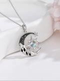 wholesale TOUPOP Gothic Sun And Moon Necklace For Women Sterling Silver Moonstone/labradorite/turquoise/black Onyx Gift For Graduations Sister Girlfriends Friends -0-1