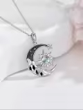 TOUPOP Sterling Silver Moonstone Labradorite Turquoise Black Onyx Necklace-0-1