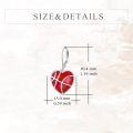wholesale 925 Sterling Silver Red Enamel Basketball Heart Dangle Earrings Sports Gifts for Her-0-4