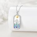 wholesale 925 Sterling Silver Mountain & Trees Pendant Necklace for Women - Christmas Gifts-0-2
