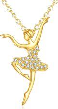 wholesale 14K Gold Ballerina Shoe Pendant Necklace with Cubic Zirconia Stones for Women-0-0
