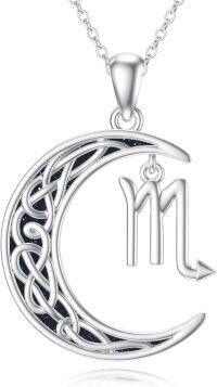 wholesale 925 Sterling Silver Scorpio Moon Pendant Necklaces for Women and Girls Astrology Gifts Jewelry Accessories-Scorpio(10.23-11.21)