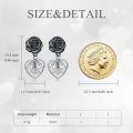 wholesale 925 Sterling Silver Black Rose Heart Moon Star Drop Dangle Charm Stud Earrings  for Women Girls-0-4