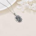 wholesale 925 Sterling Silver Saint Michael Protect Us Oval Medal Pendant Necklace-0-2