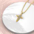 wholesale Gold-Plated 925 Sterling Silver CZ Baroque Cross Pendant Necklace for Women and Men-0-3