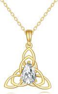 wholesale 14K Gold Celtic Knot Pendant Necklace - Irish  for Women-0-0