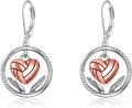 wholesale 925 Sterling Silver Rose Gold Heart Shaped Sport Ball Dangle Earrings for Women's Gift-0-0