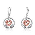wholesale 925 Sterling Silver Rose Gold Heart Shaped Sport Ball Dangle Earrings for Women's Gift-0-0