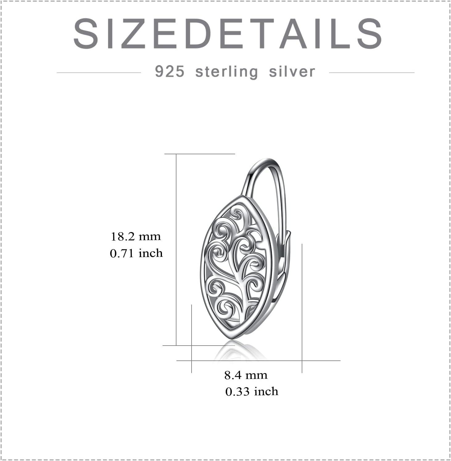 Sterling Silver wiinicaca Celtic Filigree Leverback Dangle Drop Earrings-0-3