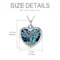 wholesale 925 Sterling Silver Tree of Life Urn Necklace for Ashes Heart Cremation Jewelry Memorial Keepsake with Funnel Filler for Women Men-0-5