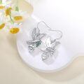 wholesale 925 Sterling Silver Hummingbird Heart-Shaped Crystal Dangle Earrings - Gifts for Women-0-3
