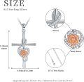 wholesale 925 Sterling Silver Heart Rose Cross Pendant Necklace for Women Girls Gifts-0-3