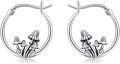 wholesale 925 Sterling Silver Red Mushroom Hoop Earrings - Christmas & Birthday Gifts for Her-0-0