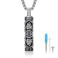 wholesale 925 Sterling Silver Oxidized Viking Valknut Rune Urn Pendant Necklace Cremation Memorial Keeper-0-0