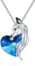wholesale TOUPOP Gifts For Women Sterling Silver Necklaces Wolf/dragon/narwhal/unicorn/fox Necklace With Crystal Fashion Jewelry Birthday Gifts For Women -0-0