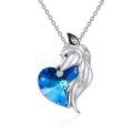 TOUPOP Sterling Silver Crystal Wolf Dragon Narwhal Unicorn Fox Necklace-0-0