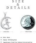 wholesale 925 Sterling Silver Witch on Moon Pendant Necklace Halloween s for Women and Girls-0-5