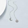 wholesale 925 Sterling Silver Sun & Moon Long Threader Drop Earrings for Women - Bohemian Witchcraft s-0-2
