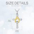wholesale 925 Sterling Silver Heart Knot Cross Pendant Necklace with CZ Centerstone and Chain-0-4
