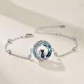 wholesale 925 Sterling Silver Cat Family Locket Bracelet Gift for Women Girls Sisiter-0-3