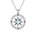 TOUPOP Sterling Silver Moonstone Compass Pendant Necklace for Women-0-0