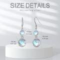wholesale 925 Sterling Silver Blue Moonstone Celtic Knot Drop Dangle Leverback Earrings 3cm Long-0-4