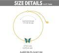 wholesale 14K Gold Blue Enamel Butterfly Charm Bracelet for Women - Animal Lovers'-0-4