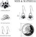 wholesale 925 Sterling Silver Black Enamel Cat/Dog Paw Stud Earrings - Unique Animal Footprint  for Her-0-4