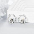 wholesale 925 Sterling Silver Cute Penguin Hoop Earrings for Women and Girls - 3CM Length-0-3