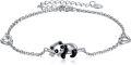 wholesale 925 Sterling Silver Cute Panda Charm Bracelet for Women Girls Gift Animal Jewelry Accessories-0-0