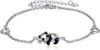 wholesale 925 Sterling Silver Cute Panda Charm Bracelet for Women Girls Gift Animal Jewelry Accessories-panda bracelet