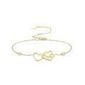 wholesale 14k Gold Heart Paw Print Bracelet Wholesale With Sparkling Accents-0-0