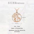wholesale Rose Gold 925 Sterling Silver Giraffe Family Tree of Life Pendant Necklace for Women-0-5