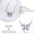 wholesale 925 Sterling Silver Purple Crystal Butterfly Pendant Necklace for Women Gifts for Her Valentines Day Jewelry-0-2