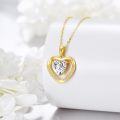 wholesale 14K Gold Heart Shaped Stone Pendant Necklace with Cubic Zirconia s for Her-0-2