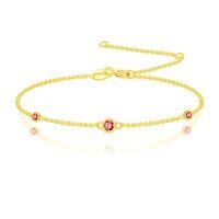 wholesale 14k Gold Amethyst Bracelet Wholesale With Three Purple Gems-07-Ruby