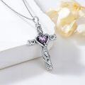 wholesale TOUPOP Cross Urn Necklaces For Ashes Birthstone Cremation Jewelry 925 Sterling Silver Cross Memorial Keepsake Jewelry For Women (with Funnel Filler) -0-2