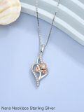 wholesale TOUPOP Mothers Day Gifts For Mom Nana Necklace Sterling Silver Grandma Pendant Necklace Heart Pendant Jewelry Gifts For Nana Mother Grandma Wife -0-3