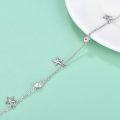 wholesale 925 Sterling Silver Starfish & Crystals Adjustable Ankle Anklet-0-2