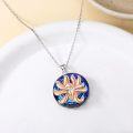 wholesale 925 Sterling Silver Blue Crystal Fox Pendant Necklace-0-2