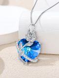 wholesale 925 Sterling Silver Blue Heart Rose Cremation Jewelry Keepsake Pendant with Funnel and Fill Kit for Ashes-0-1